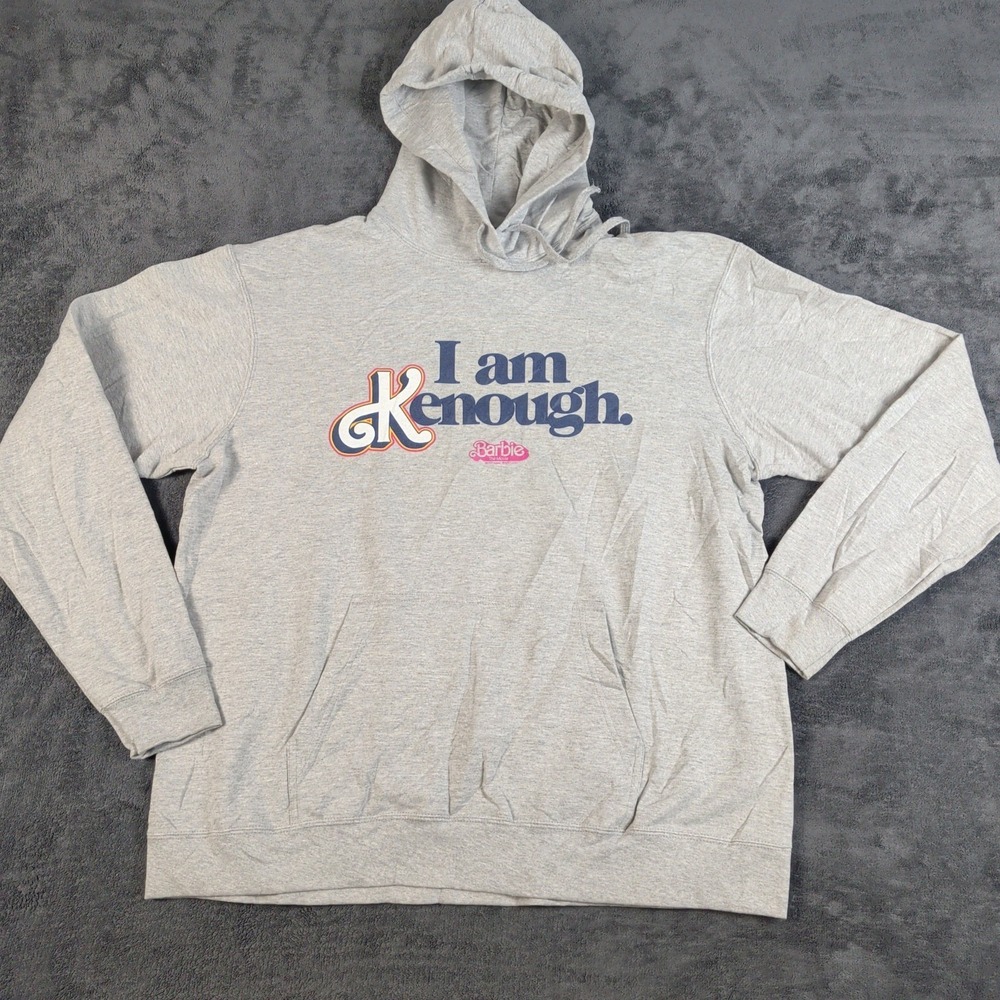 MATTEL I am Kenough Official Barbie The Movie  Gray Hoodie Mens SZ XL